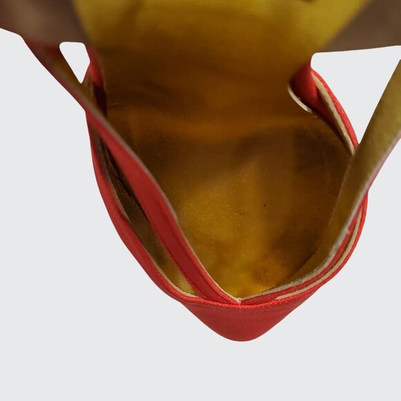 Vintage Anne Klein Slingbacks Red High Heel Made in Italy Women's *RARE* 7.5M - Picture 7 of 9